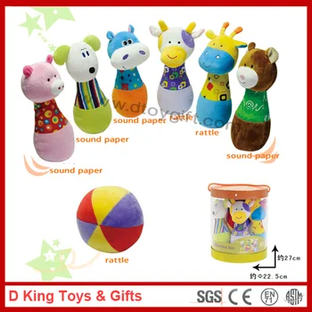 plush animal bowling set