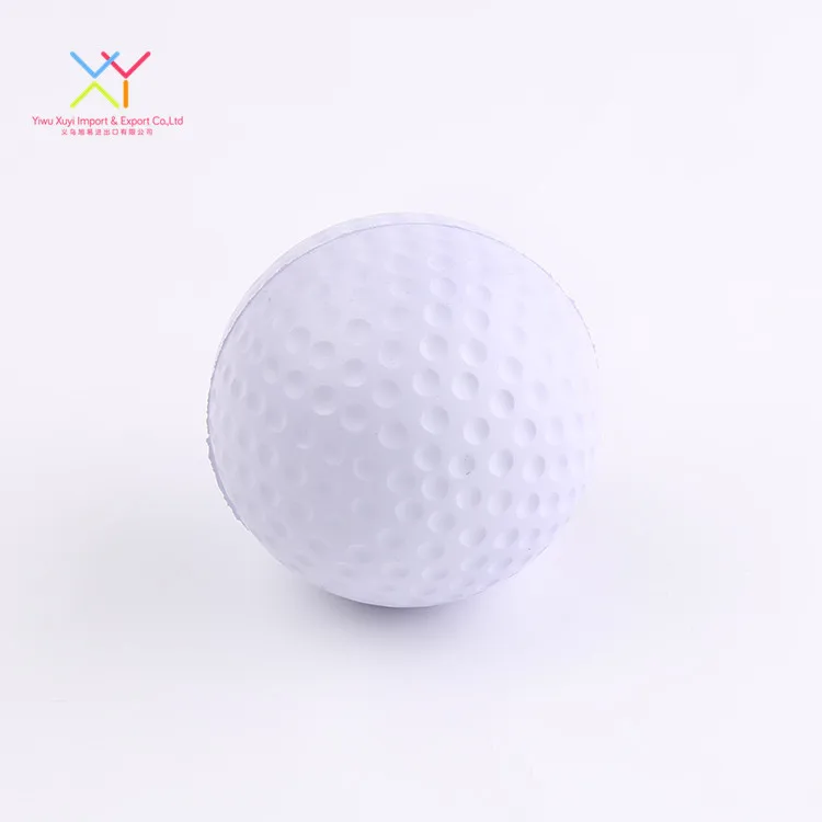 high quality hot sale promotional stress reliever golf ball shape anti stress ball, pu foam stress ball