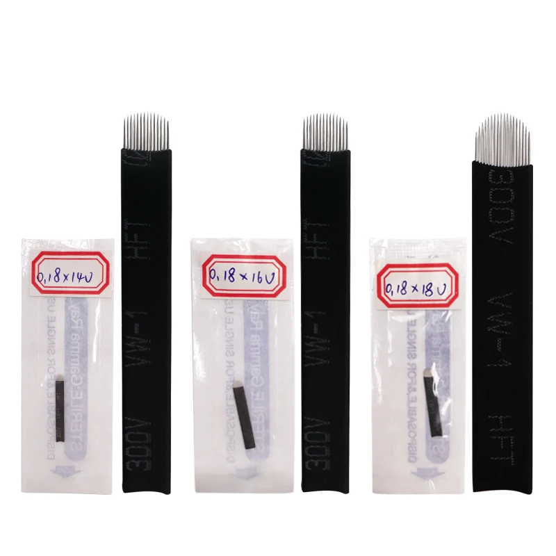 

2019 Newest microblading blades eyebrow disposable microblading pen 0.18mm U blade microblading, Black