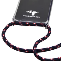 

For iPhone XS MAX Clear TPU Handmade Necklace Chain Mobile Phone Case with Strap