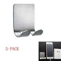 

4-Pack Wall mounted Sticking Stainless Steel Adhesive Sticky Keys Towel Robe Plug Razor Hooks Holder