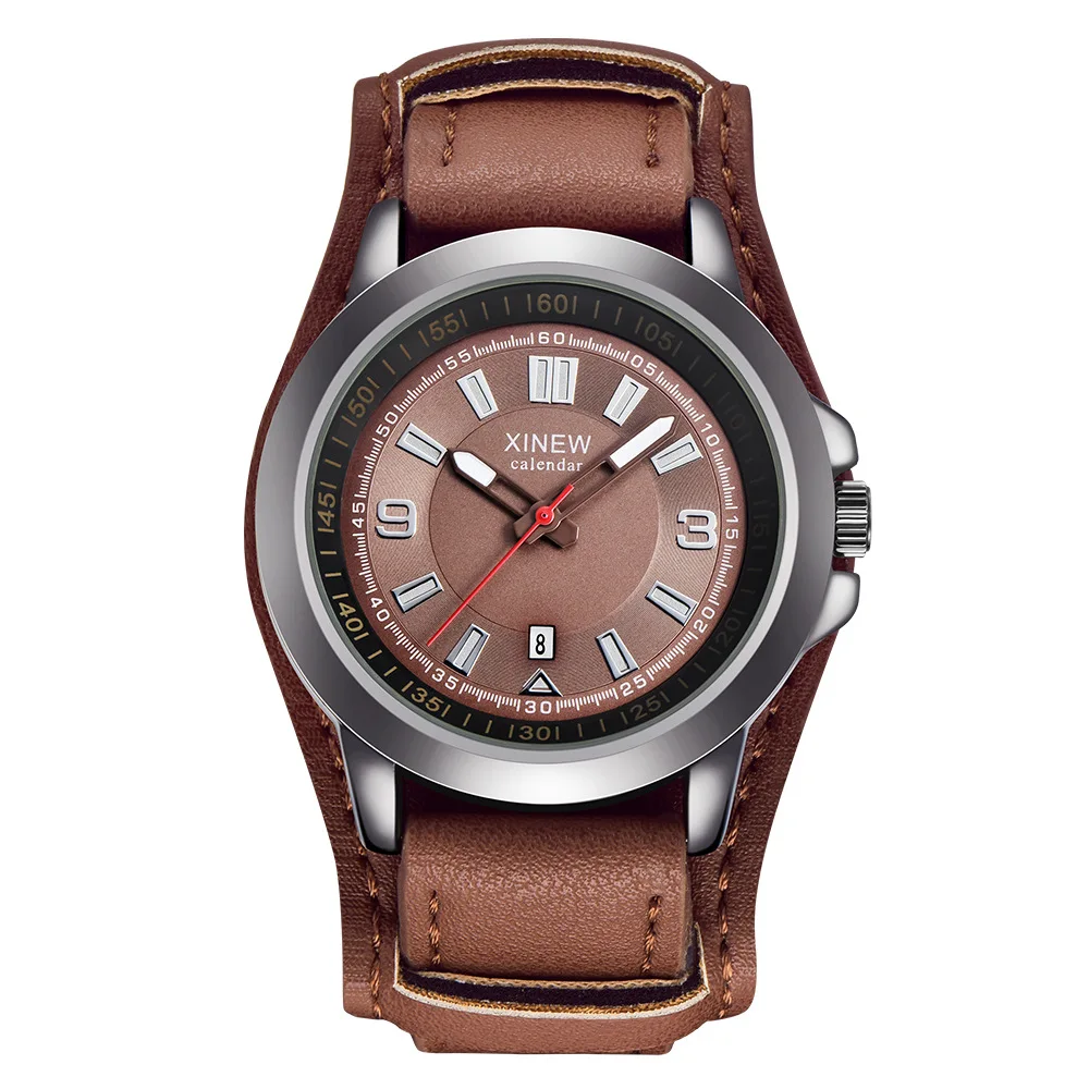 

XN2575B Customized Personalized Men Size Leather Wrist Watch with Your Logo