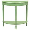 Living room high gloss half round console side table with shelf