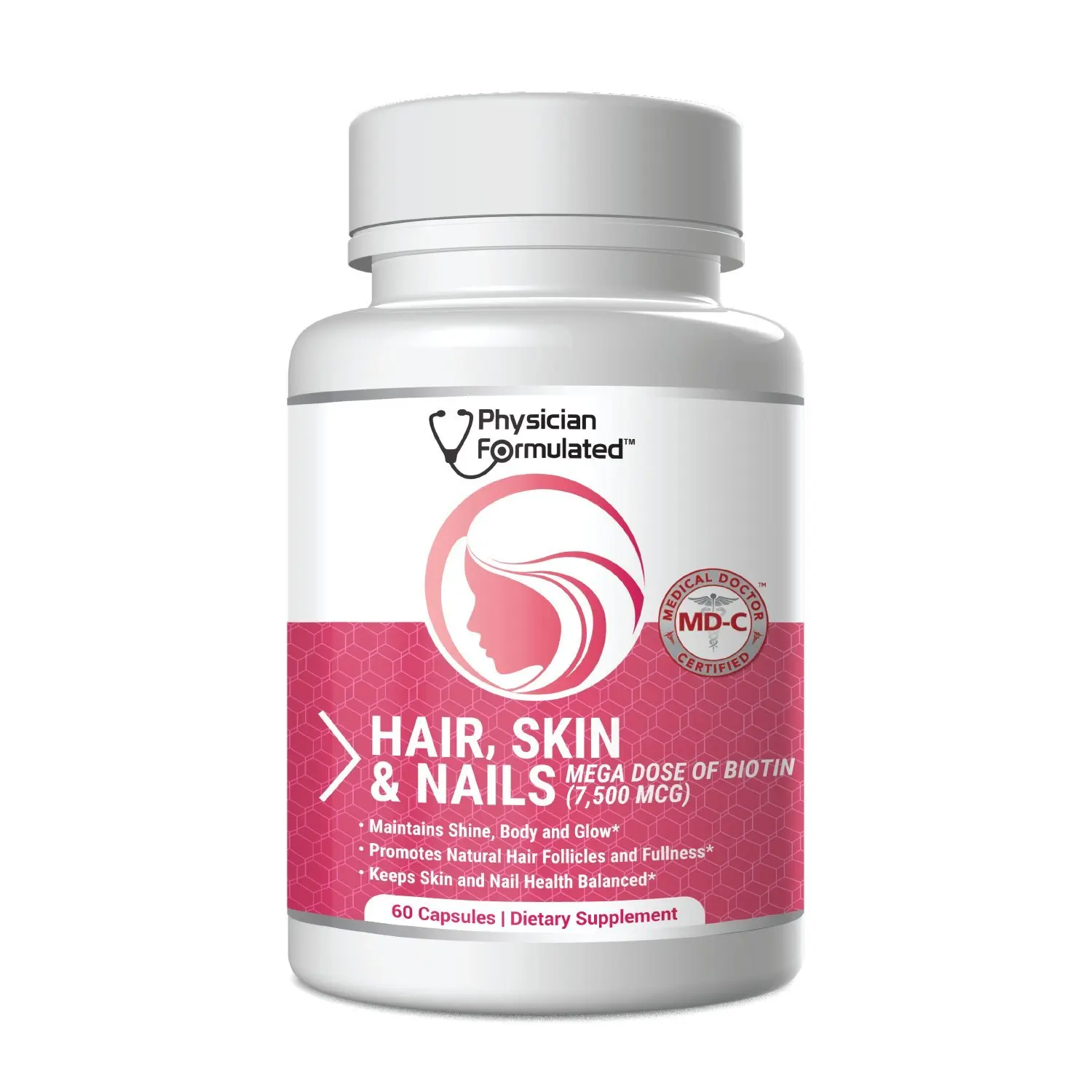 Physician Formulated Healthy Hair Skin and Nails Vitamins for Men & Wom...