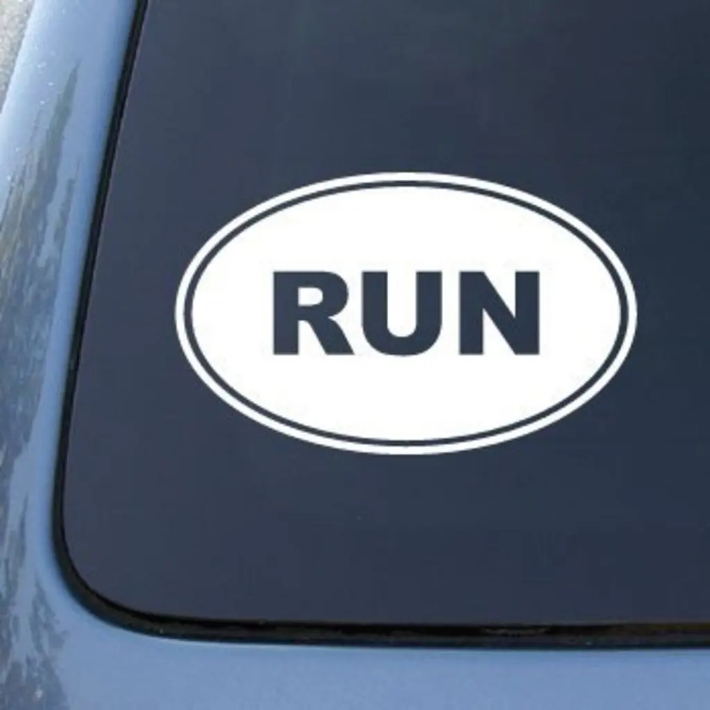 I Make Decals/™ running runner marathon EURO OVAL vinyl Sticker Decal Oval Half Marathon Run car bumper window sticker 5 x 3 13.1 race