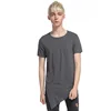Custom made polyester cotton anomaly shape men's long tail plain hip hop t-shirt
