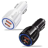 

2019 Hot sale qc3.0 qc3.1 small fast car charger adapter cigarette lighter dual usb car charger for mobile phone