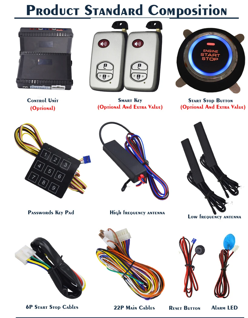 Easy Install Immobilizer System One Way Alarm Vehicle Security Car