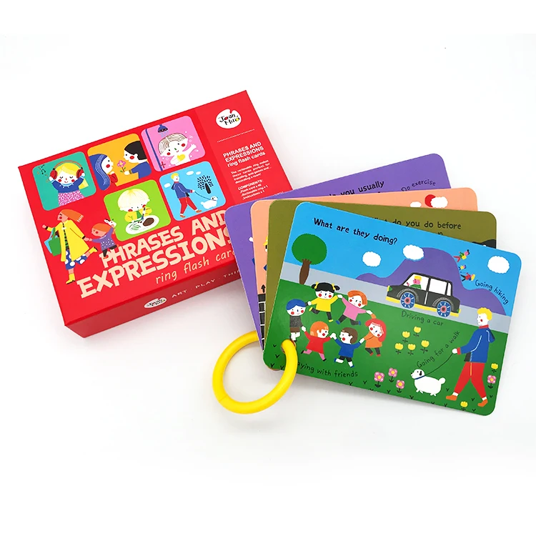 wholesale custom alphabet children educational wild animals mini flash cards printing for kids
