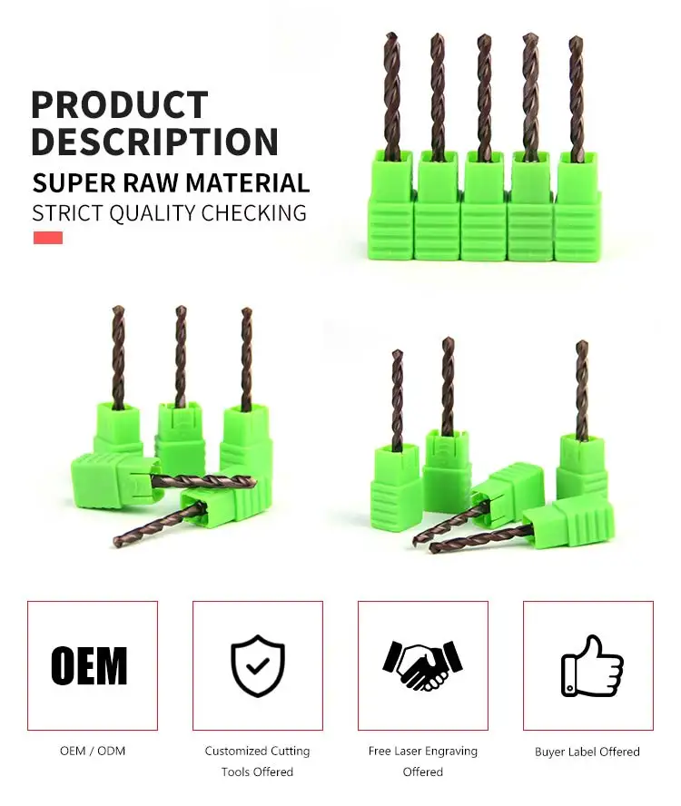 Various Type German Tungsten Drill Bit Solid Carbide 2 Flute Twist