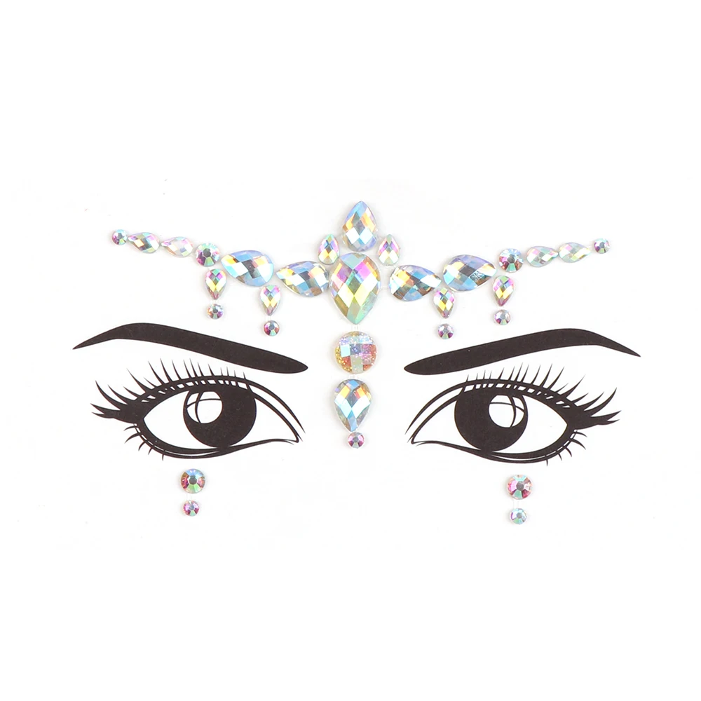

2019 NEW Festival Party Body Glitter Stickers Face Gems Rhinestone Tattoo Crystal Makeup Face Jewel for Body Art, In stock / customized