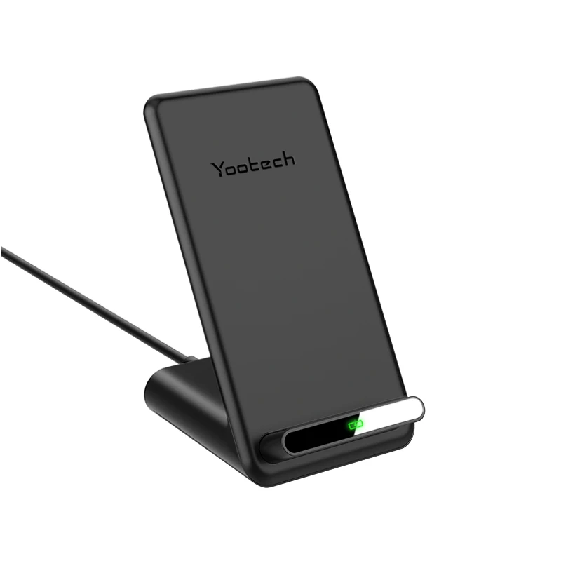 

Yootech 10W Wireless Quick Charging Stands, Wireless Fast Charger Compatible with Galaxy S10/S10 Plus/S10E/S9 & iPhone, Black, silver