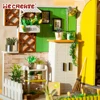 Wooden DIY DollHouse LED light with Furniture Creative Gift for Kids&Families