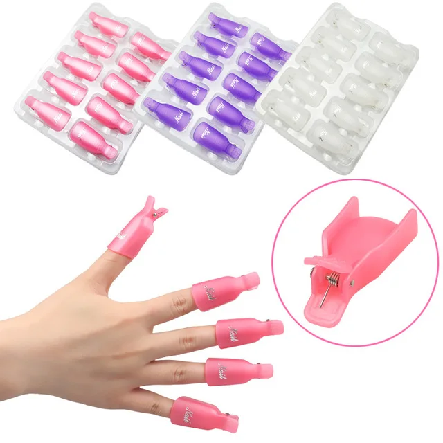 Nail Soakers 10 pcs lot PVC Nail Art Soak Off Caps Finger Clips UV Gel Nail