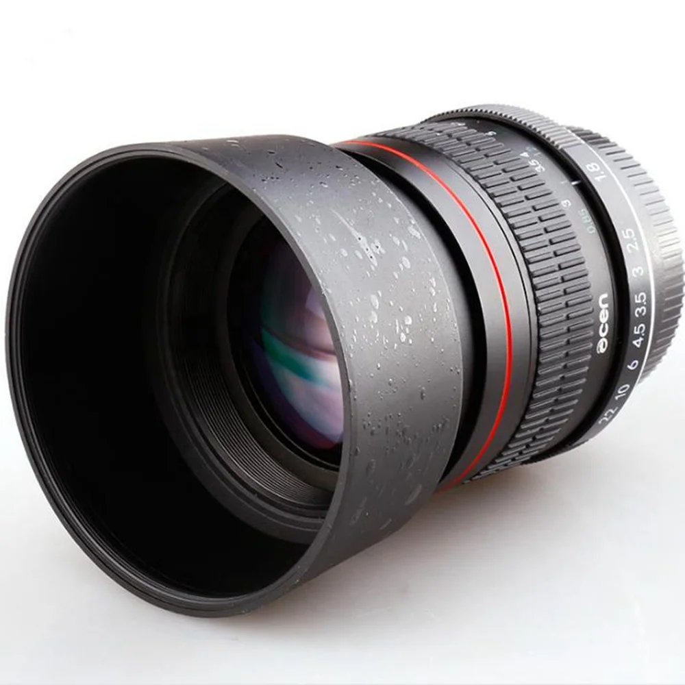 

Camera lens 85mm f/1.8 portrait lens for dslr Canon and Nikon camera, Black