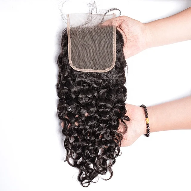 

Brazilian water lace closure free middle part natural wave 44 lace closure