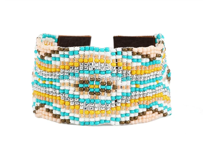 

Japanese rice bead seed bead bracelet macrame tassel bracelet