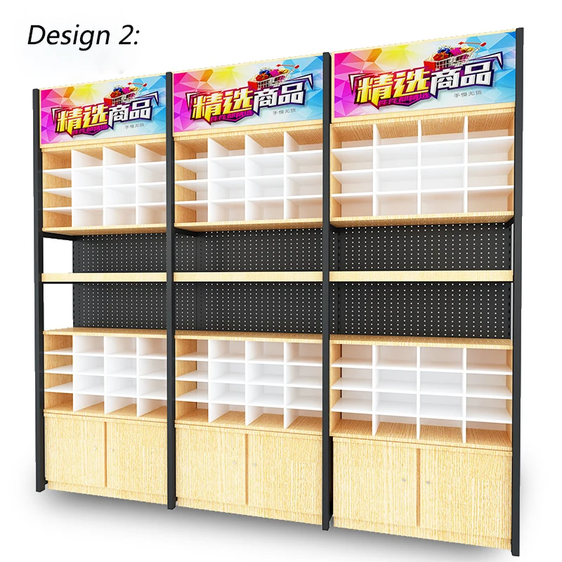 Steel Wood Shopping Mall Display Wooden Cosmetic Shelf For Modern