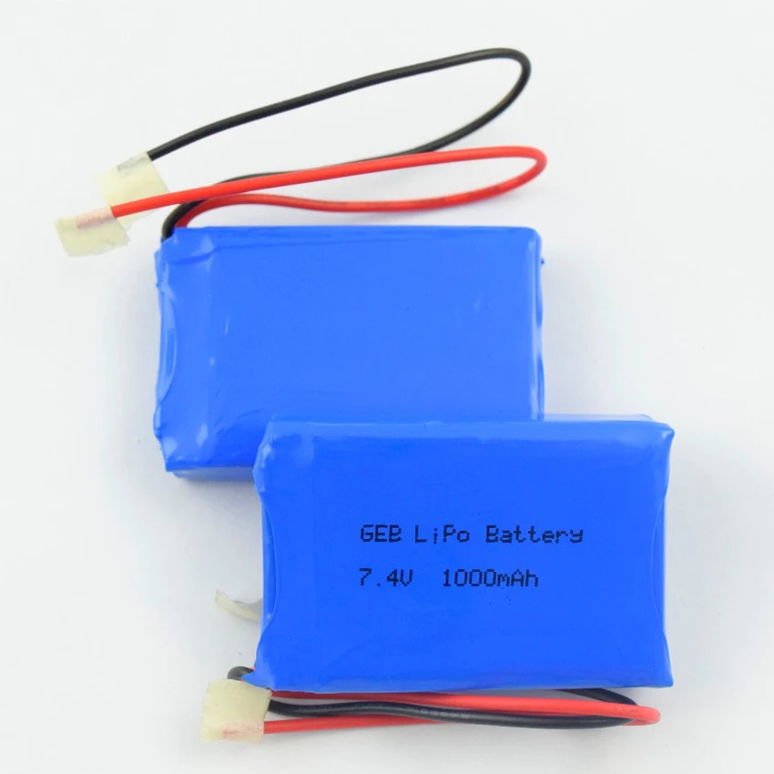 Rechargeable 2s1p Lithium Ion Polymer Battery Pack 7.4v 1000mah 523450