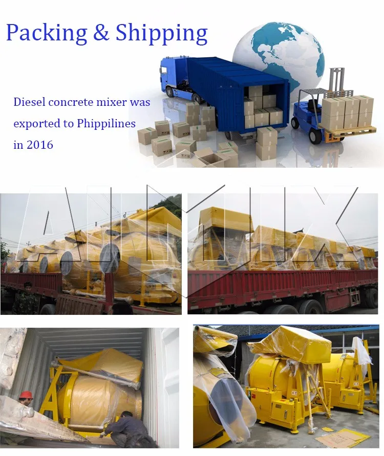 JZR500 diesel motor mobile mini concrete mixer checklist