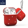 wiwu Soccer Pattern Silicone Earbuds Protective Case with Buckle for Apple Airpods