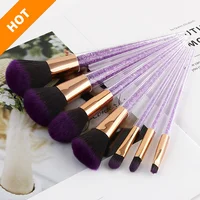 

Private Label Makeup Brushes 7pcs Diamond Makeup Brush Set Shiny Handle Brushes Set with Custom Logo