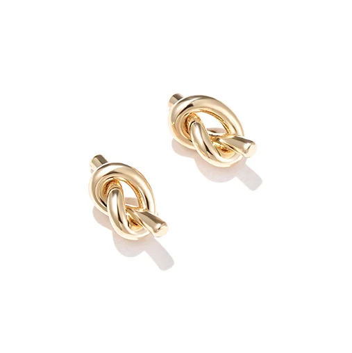 

Gemnel minimalist 925 silver plated gold jewelry knot mini earring
