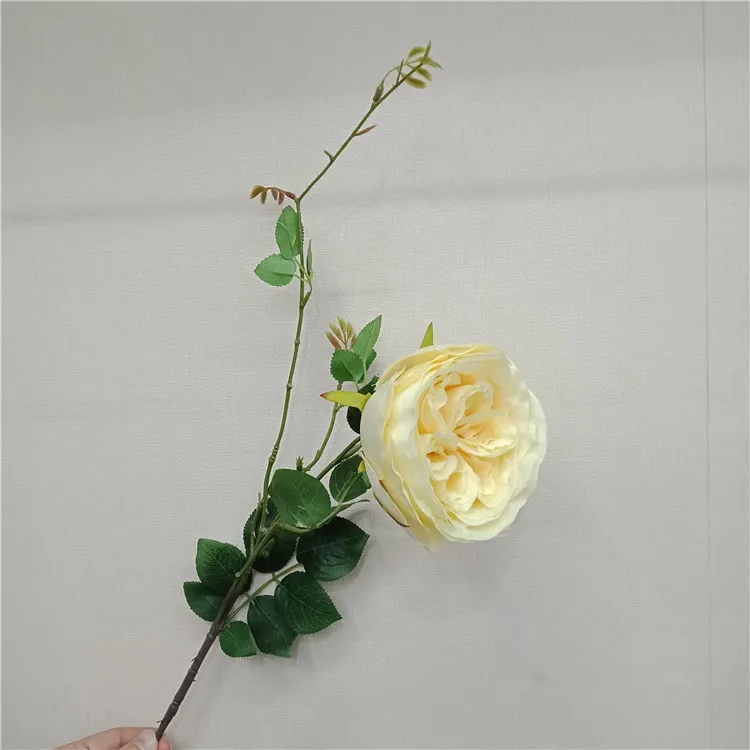 Wholesale Artificial Tea Rose With Branch Rose Flower Artificial Rose Stem For Artificial Flower