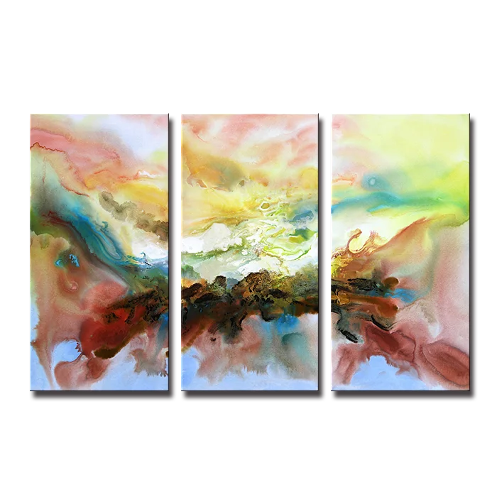 

SEEGART original 3 panels original modern printed canvas painting for living room