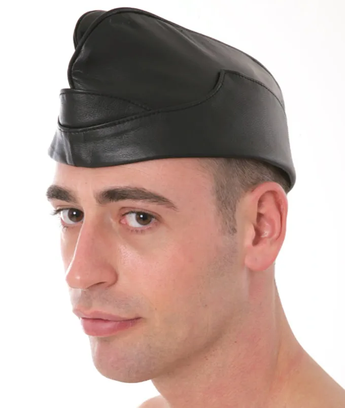 military cap leather