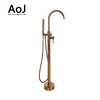 Luxury modern rose gold floor standing bathtub faucet
