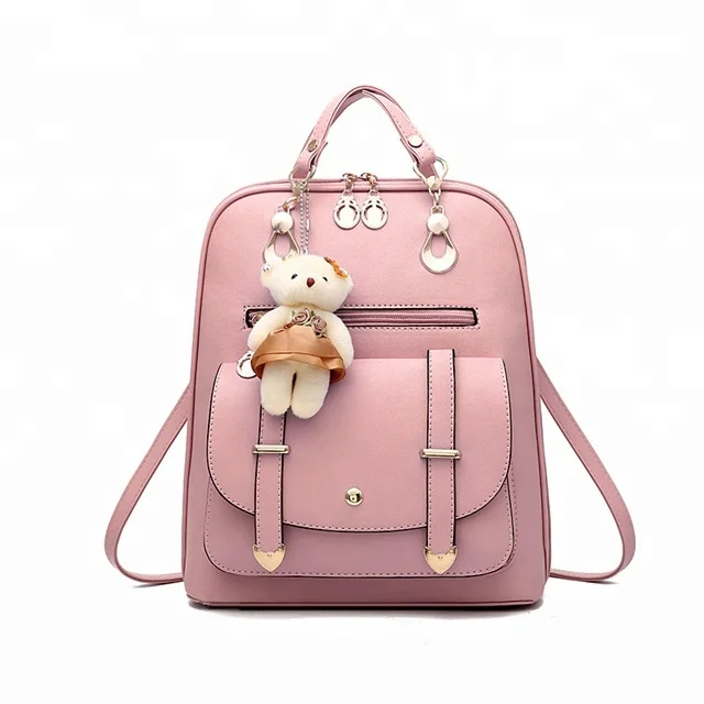 

ladies waterproof teenage korean fashion beautiful pu leather school girl backpack