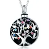 Funeral Life Tree 316L Stainless Steel Jewellery Cremation Bone Ash Pendant Memorize Titanium Round Shape Necklace GHP193