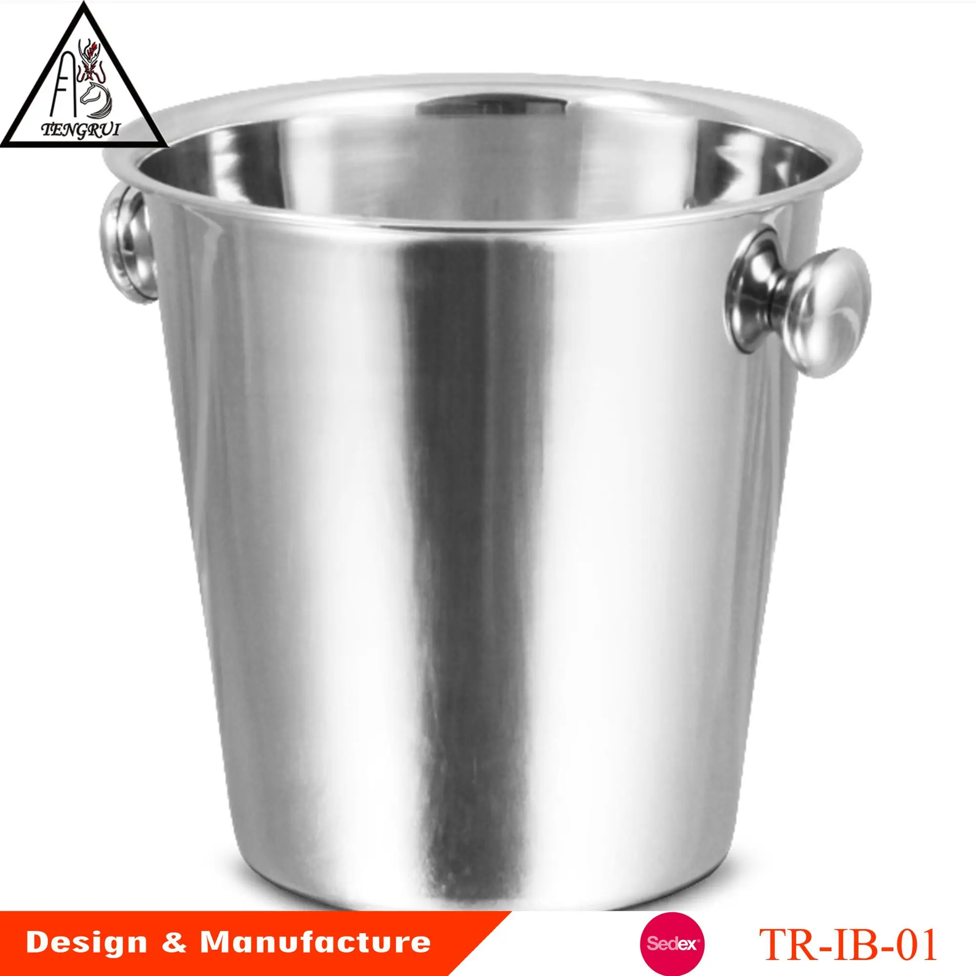 Promotional Wholesale Custom Stainless Steel Fancy Metal Ice Bucket