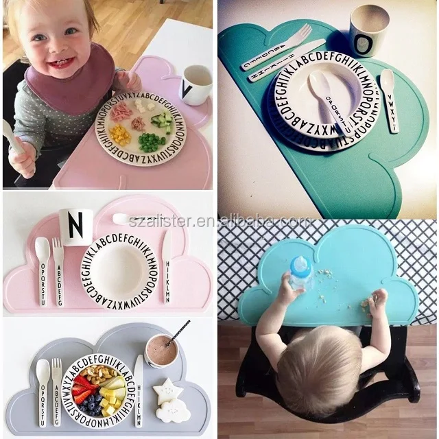 

Custom Logo waterproof non slip baby feeding silicone high chair coloring placemat, Black or customer request