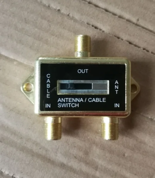 2 Way 5900 Mhz Gold Plated Coaxial A/b Switch For Cable Tv Antenna