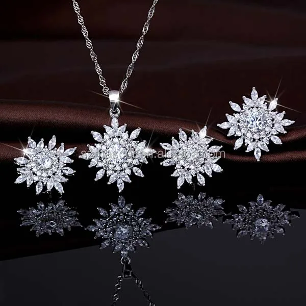

Hot Online Wholesale Brass Snowflake Jewelry Sets