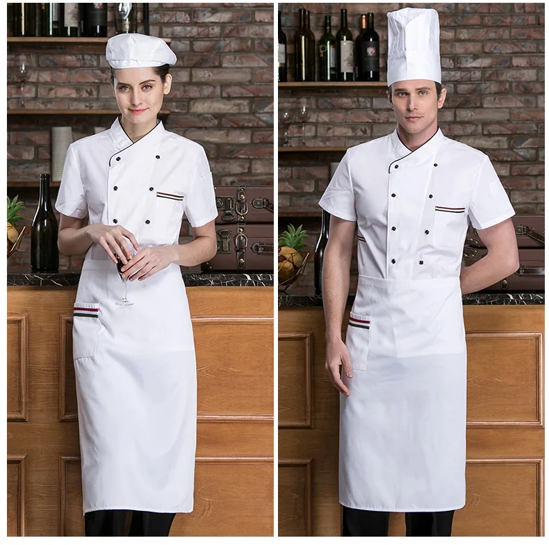 100 Cotton Chef Uniform Kitchen White Color Acrylic Bathtub Apron Bar