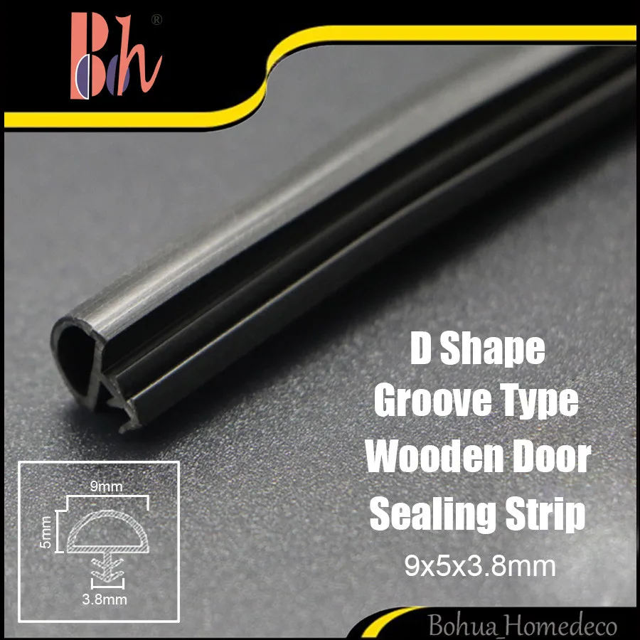 Sliding Wooden Door Seals Accessories D 9x5x3.8mm Pvc Tpe Silicone