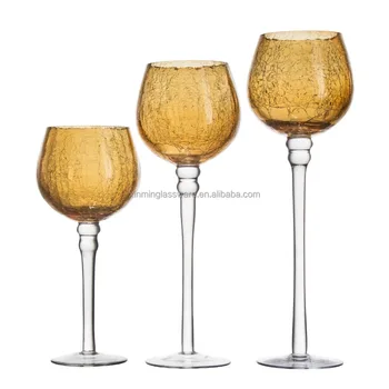 tall glass candle holders set of 3