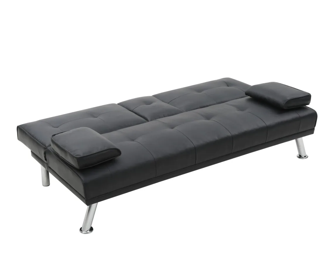 Black Pu Upholstery Living Room Cheap Leather Sofa Bed Buy Leather