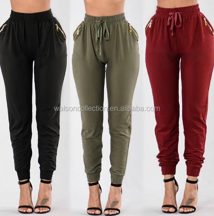 

2017 Women Sweatpants Casual Sport Trousers cargo pants Harem Straight Pocket Pants leggnings