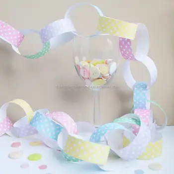 Pastel Polka Dot Paper Chain Kit Decor Assorted Colours Baby