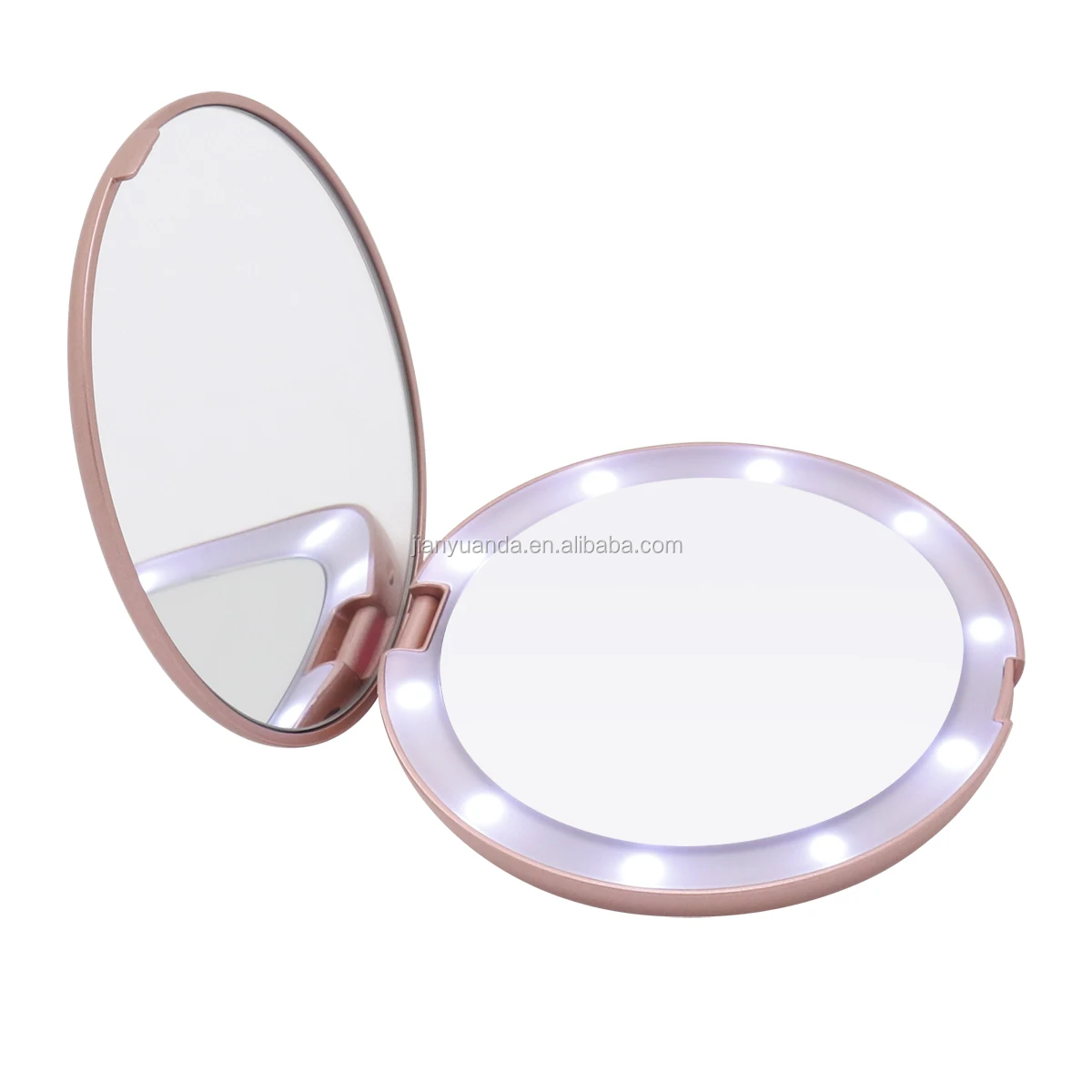 Led Lighted Compact Makeup Mirror Portable Travel Magnifying Mirror,Handheld Purse Mirror,1x/ 5x