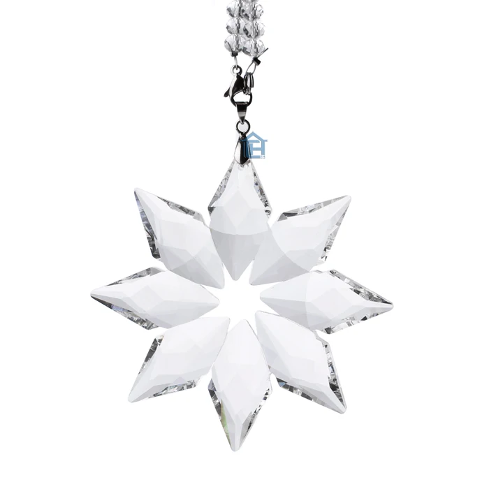 Crystal Transparent Christmas Snowflake Hanging Crystal Pendant For ...