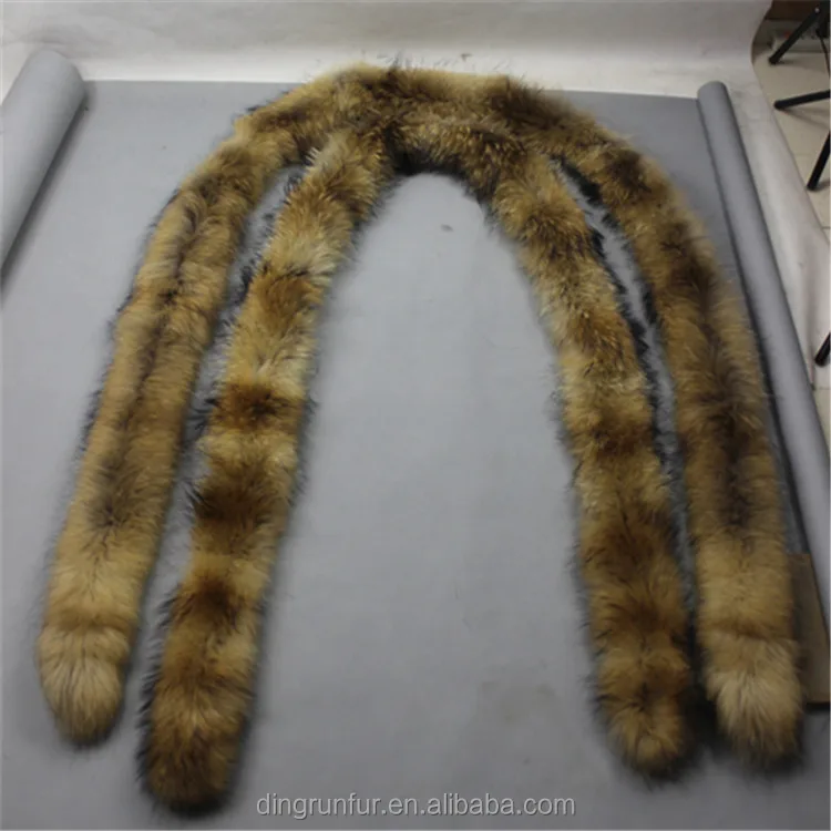 
wholesale Raccoon Fur Trim for Hood detachable fur collars 