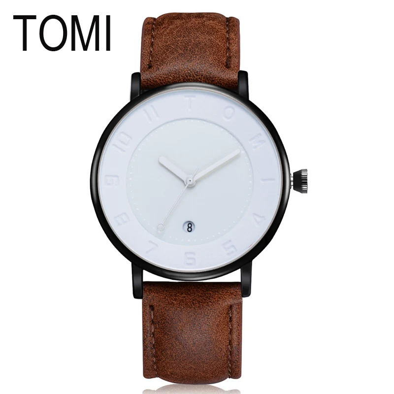 

WJ-6487 Stylish Casual High Grade Men TOMI With Calendar Simple Hand Watch Persondity Leisure WristWatches, Mix
