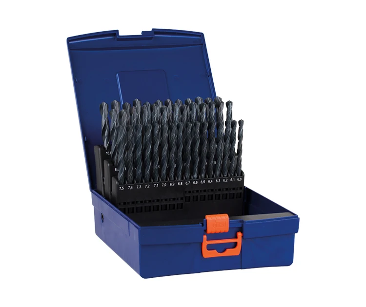 41Pcs Metric DIN338 Black Oxide Rolled HSS Drill Bit Set for Metal Stainless Steel Aluminium Drilling in Plastic Box