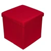 Home Folding Upholstered Strong And Sturdy Quick And Easy Assembly Foot Chair Leather Bench Ottoman Storage With Lid Red