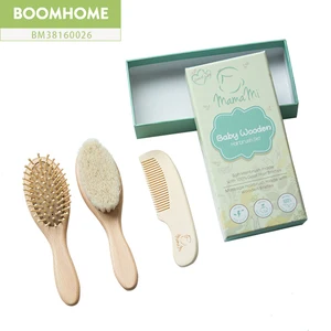 Image of new baby product ideas 2019 baby wooden hair brush for baby hair brush and comb set hot comb straightener